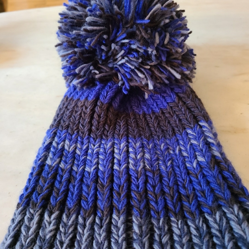 BCBG Blue Stripe Winter Beanie